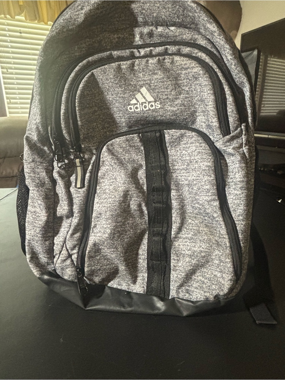 adidas Heather Grey Men’s Backpack with Black Trim